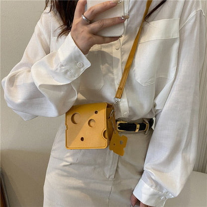 Cheese Shaped Mini Crossbody Bag - Bags & Backpacks - Scribble Snacks