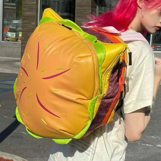 Cheeseburger Backpack: Casual Laptop Storage Daypack - Bags & Backpacks - Scribble Snacks