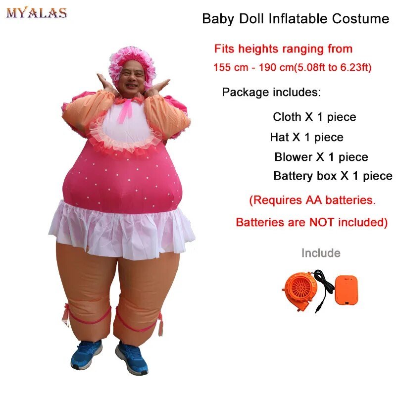 Chef and Waitress Inflatable Costumes - Inflatable Costume - Scribble Snacks