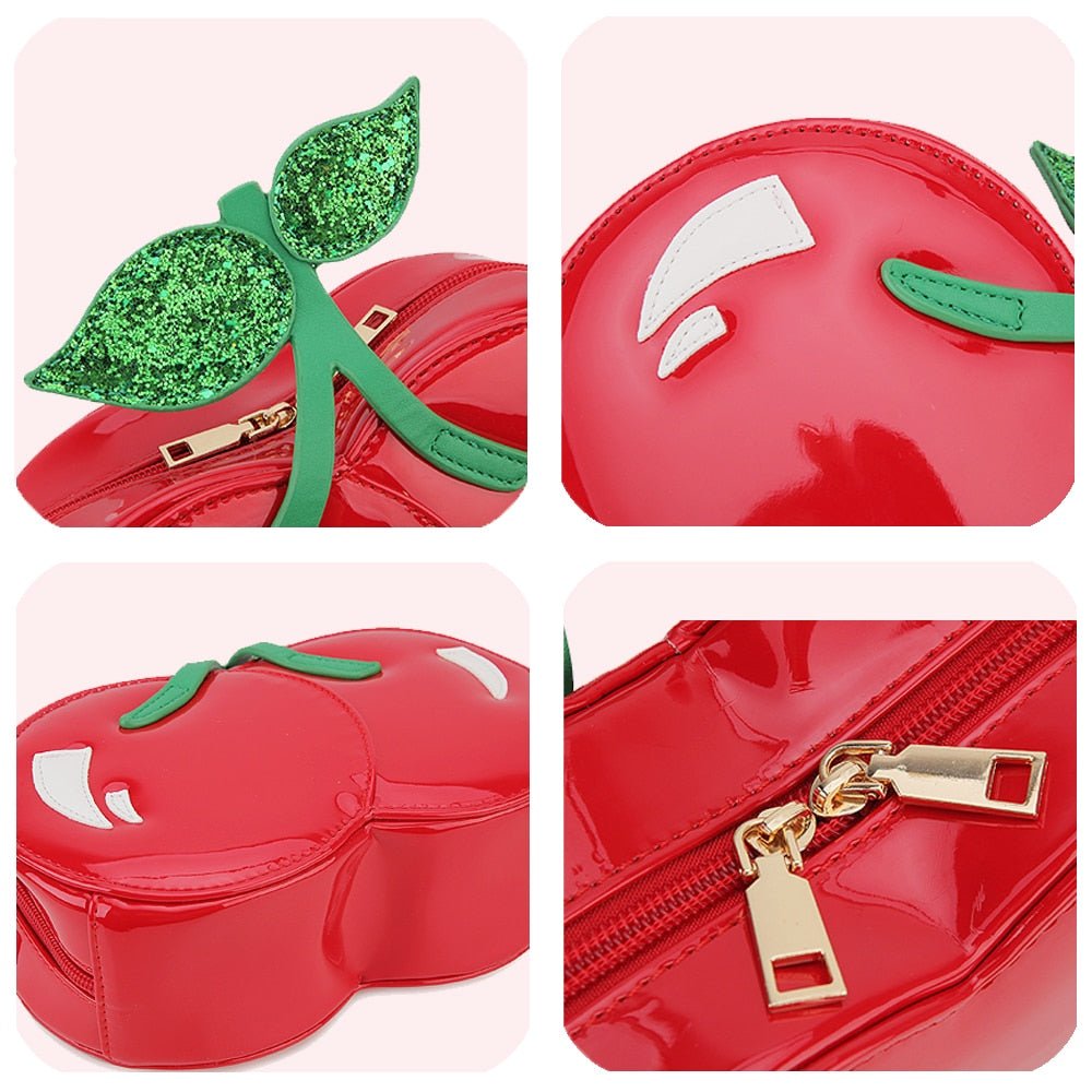 Cherry Shape Crossbody Shoulder Bag, PU Leather - Bags & Backpacks - Scribble Snacks