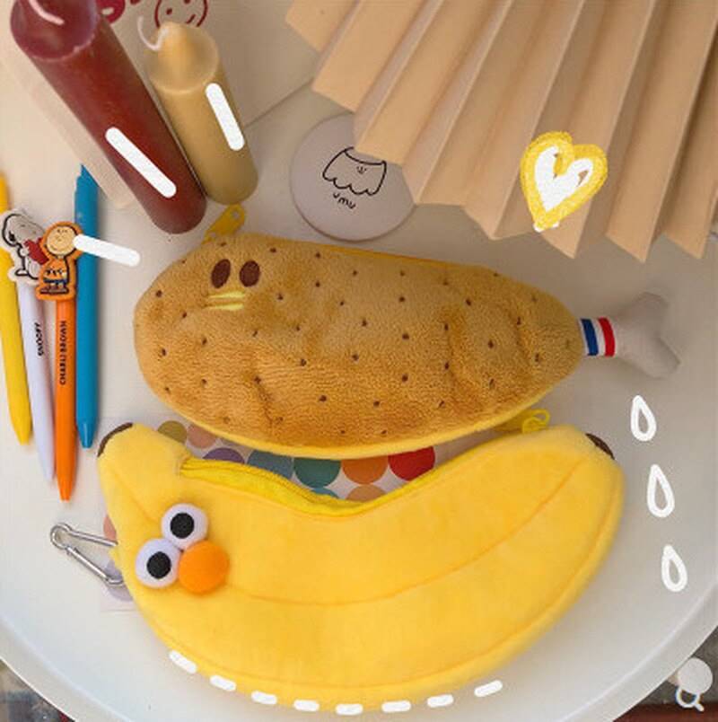 Chicken & Banana Plush Pen Pouch / Pencil Case - Pencil Cases - Scribble Snacks
