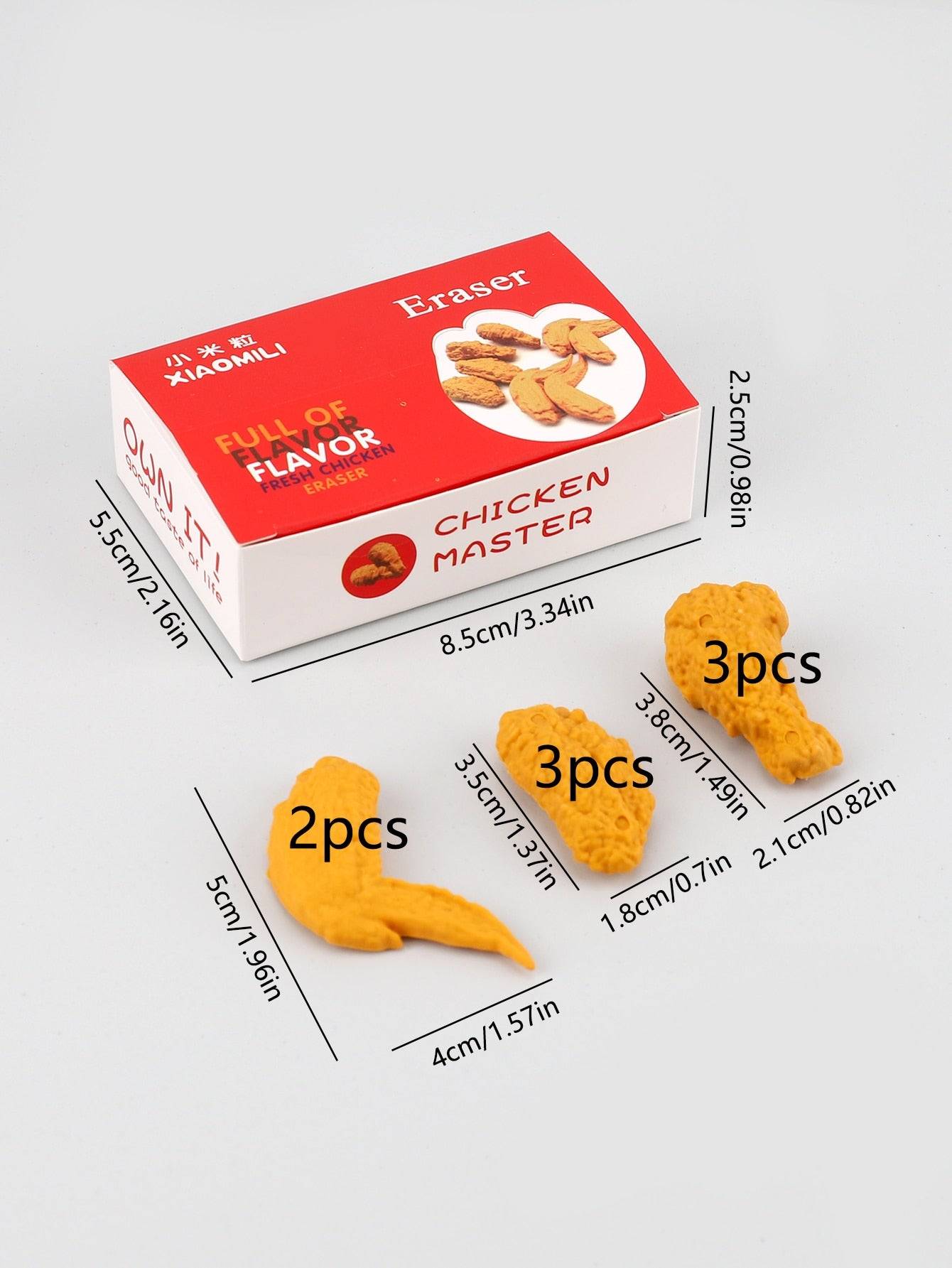 Chicken Drumstick Erasers - Box of 8 - Erasers - Scribble Snacks