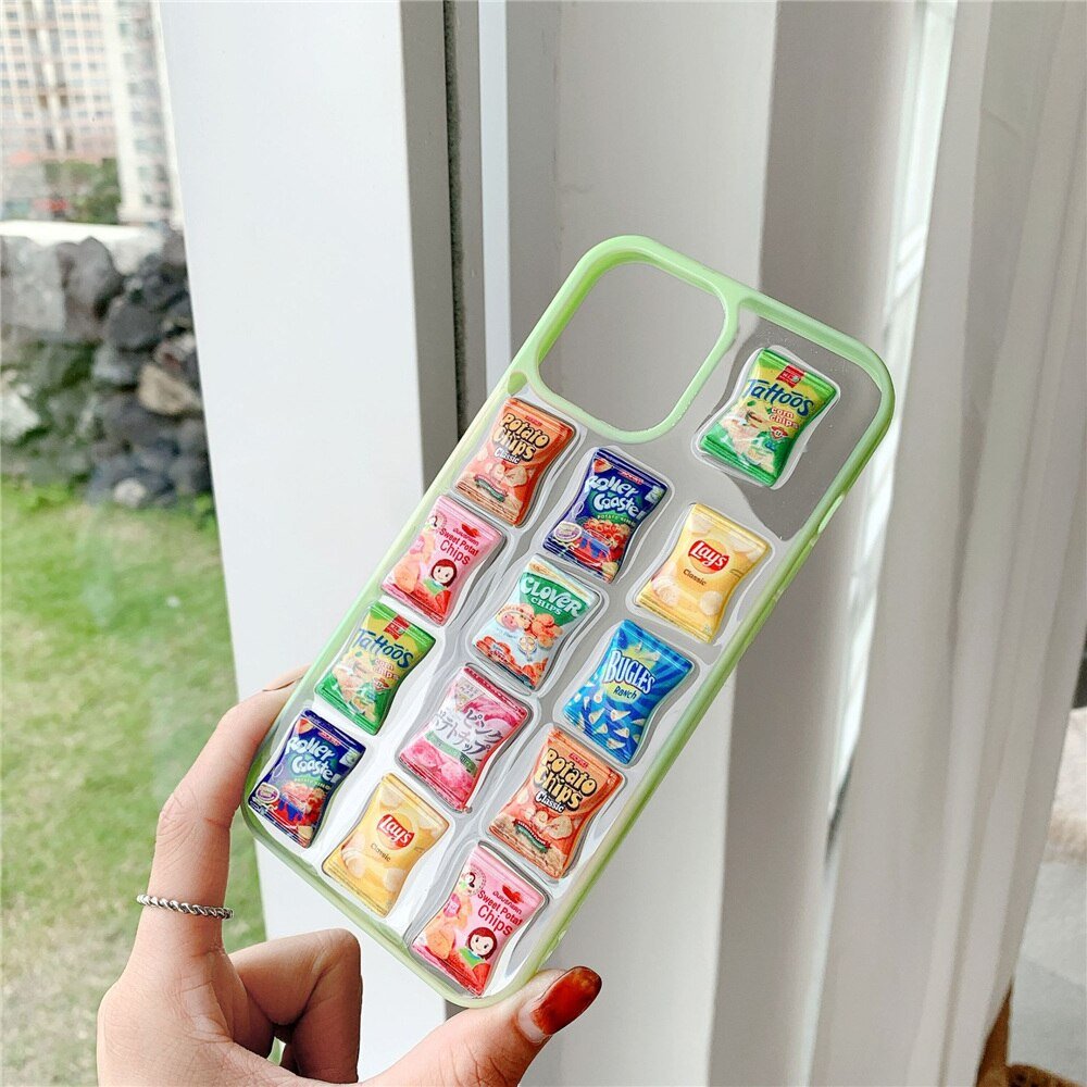 Chippy Cheer - Creative 3D Potato Chips Snack Packaging Phone Case for iPhone 11/12/13 & More - iPhone Cases - Scribble Snacks