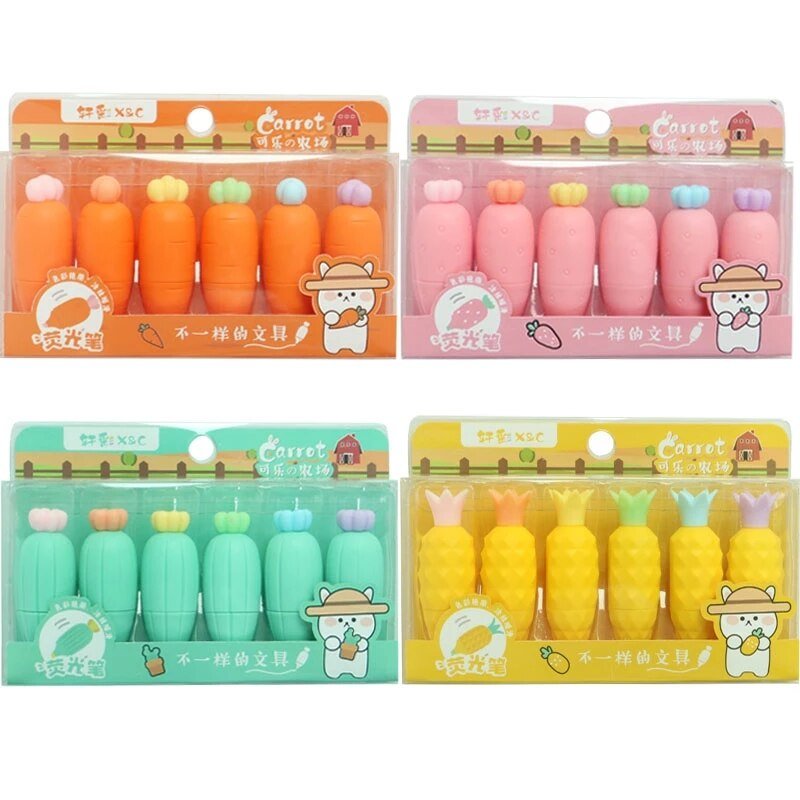 Colourful Bites - Fruit Highlighter Marker Pens - Set of 6 - Highlighters - Scribble Snacks