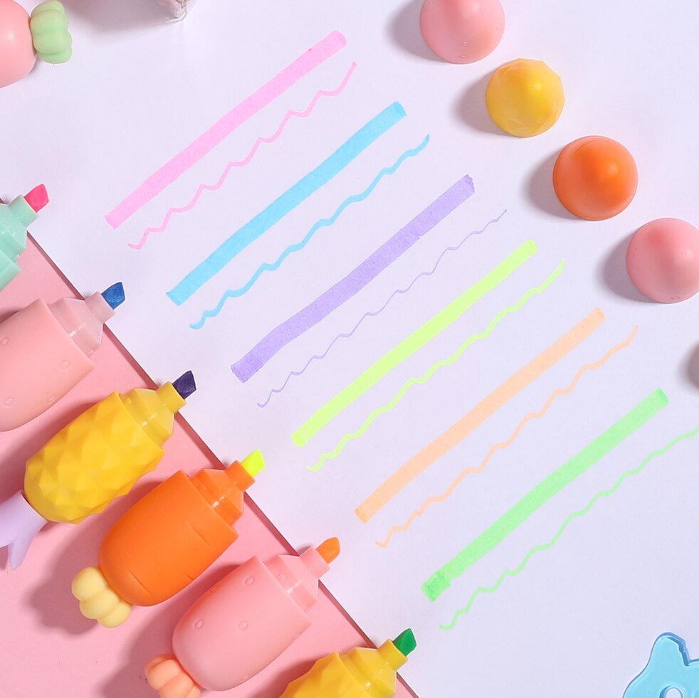 Colourful Bites - Fruit Highlighter Marker Pens - Set of 6 - Highlighters - Scribble Snacks