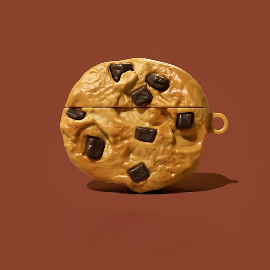 Chocolate chip cookie silicone AirPods case