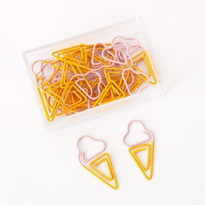 Cool Cones - Pineapple Ice Cream Bulb Paper Clips - 10 Pieces - Clips & Fasteners - Scribble Snacks