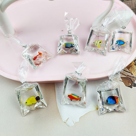 Coral Fish Resin Charms: Ocean-Themed Jewelry Pendants (10pcs) - Keychains - Scribble Snacks