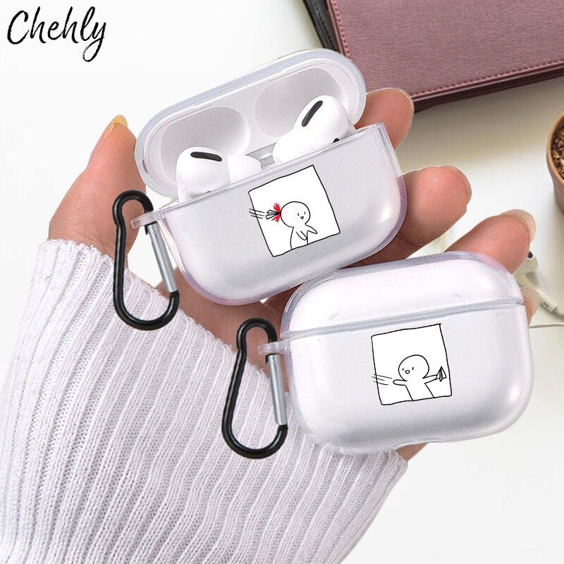 Couples Silicone AirPods 1/2/Pro Case with Cartoon Print - Airpods Cases - Scribble Snacks