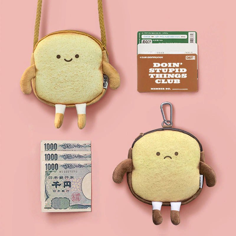 Crusty Bread Coin Purse and Key Case - Cute Bread Pencil Case & Crossbody Bag - Pencil Cases - Scribble Snacks
