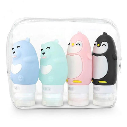 Cute Bear and Penguin Travel Bottles - Water Bottles - Scribble Snacks