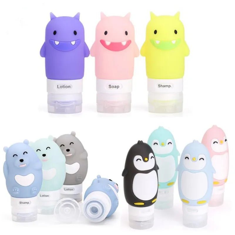 Cute Bear and Penguin Travel Bottles - Water Bottles - Scribble Snacks