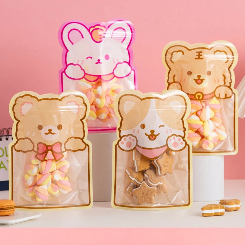 Cute Bear Candy Ziplock Bags - Party Favors & Storage Boxes - Scribble Snacks