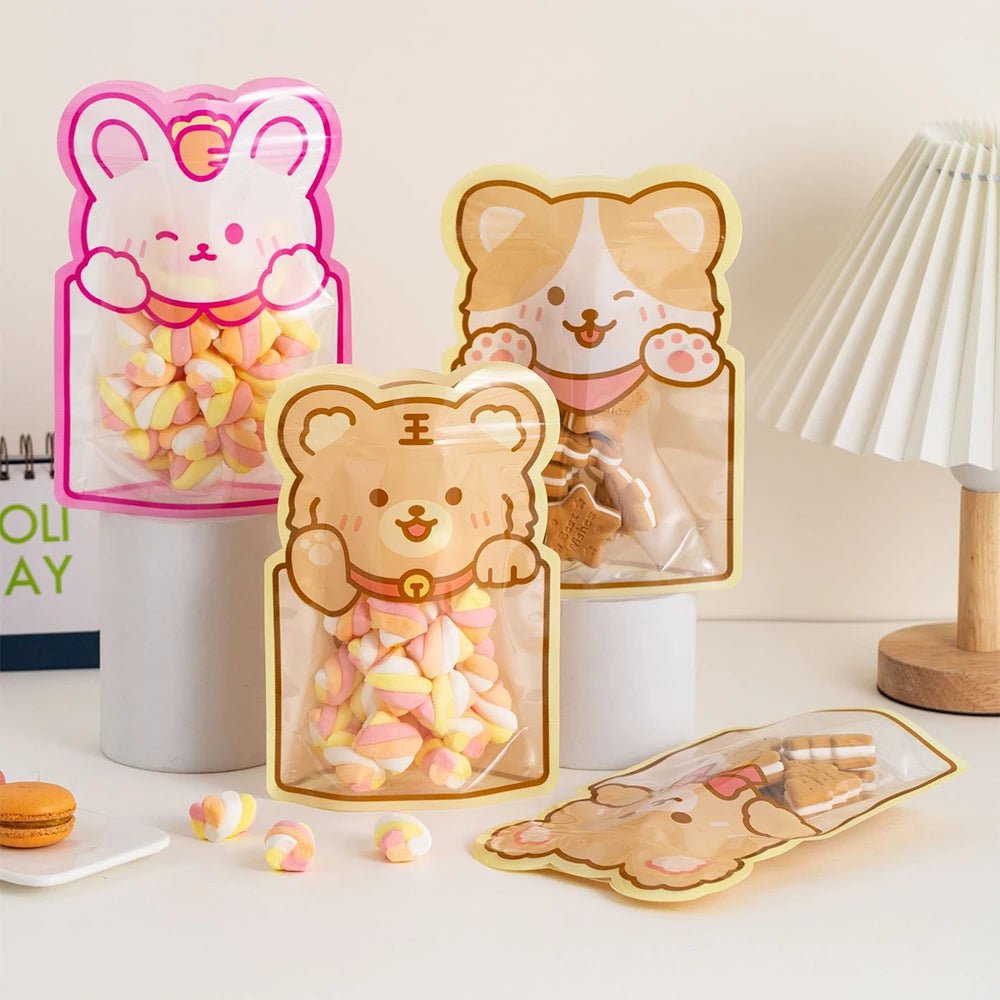 Cute Bear Candy Ziplock Bags - Party Favors & Storage Boxes - Scribble Snacks