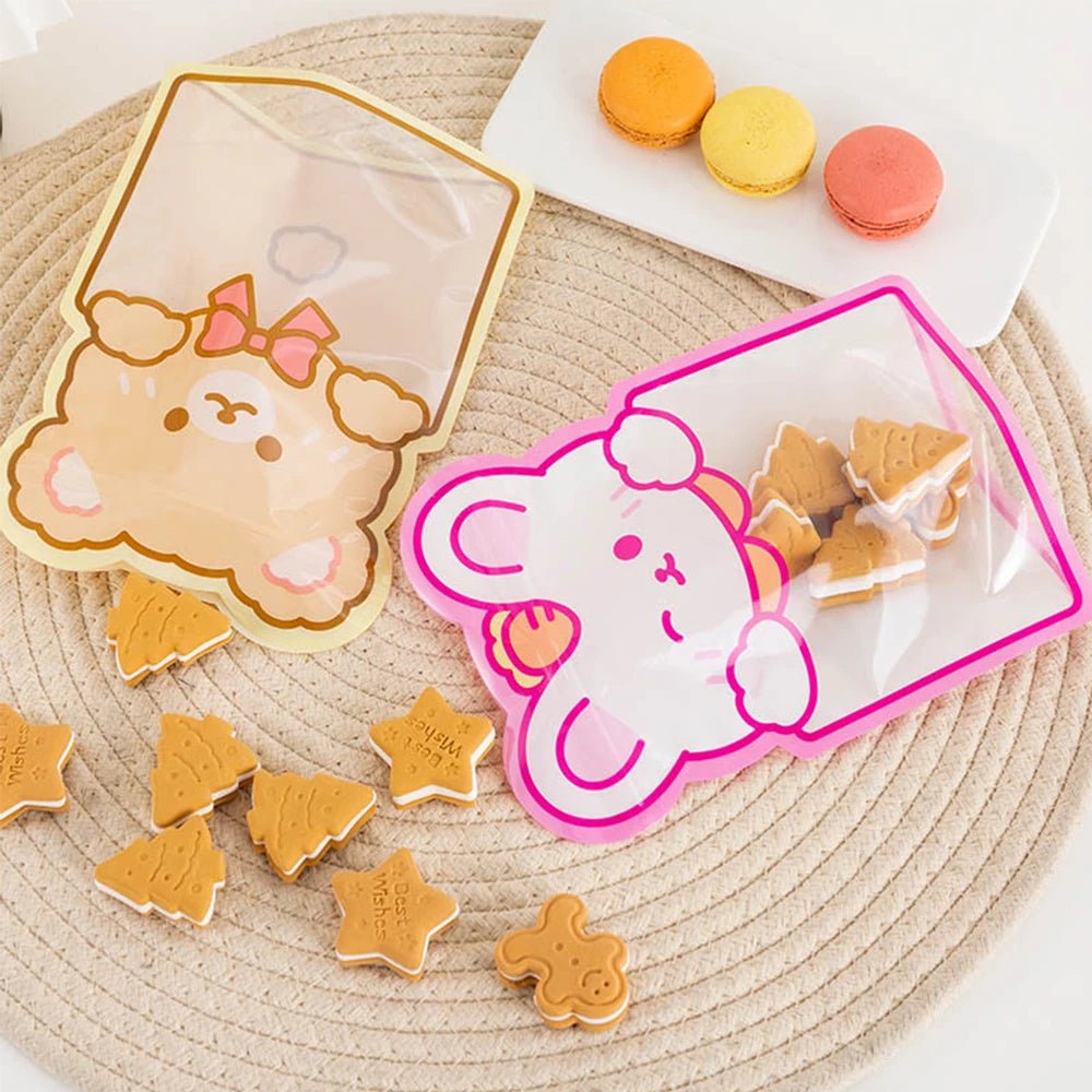 Cute Bear Candy Ziplock Bags - Party Favors & Storage Boxes - Scribble Snacks