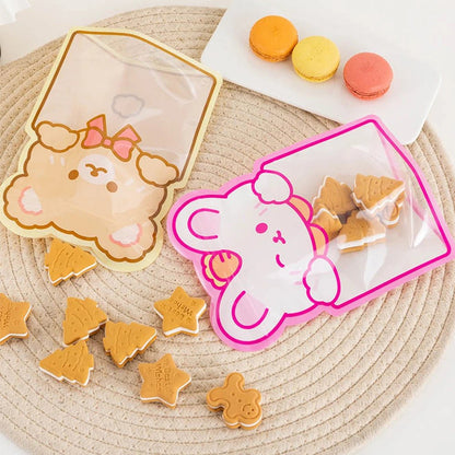 Cute Bear Candy Ziplock Bags - Party Favors & Storage Boxes - Scribble Snacks