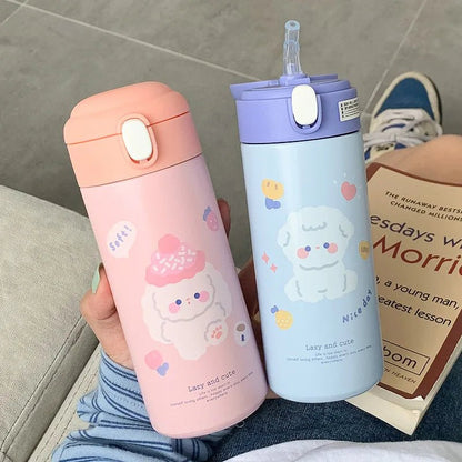 Cute Cartoon Stainless Steel Thermos - Water Bottles - Scribble Snacks