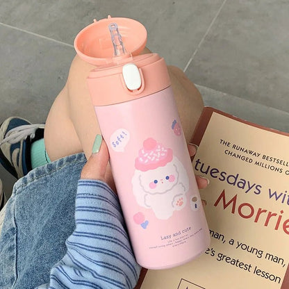 Cute Cartoon Stainless Steel Thermos - Water Bottles - Scribble Snacks