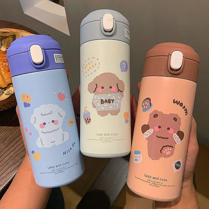 Cute Cartoon Stainless Steel Thermos - Water Bottles - Scribble Snacks