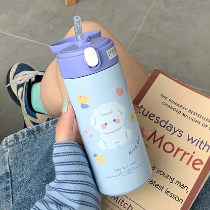 Cute Cartoon Stainless Steel Thermos - Water Bottles - Scribble Snacks