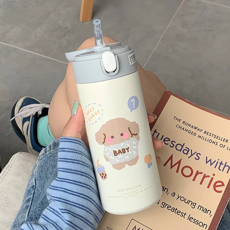 Cute Cartoon Stainless Steel Thermos - Water Bottles - Scribble Snacks