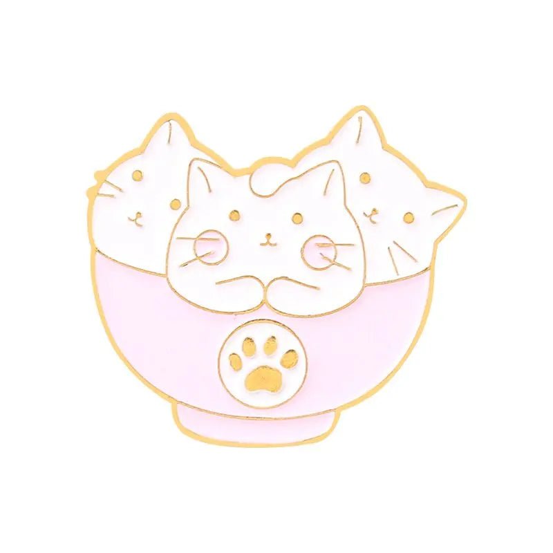 Cute Cat Food Enamel Pin - Clothing Pin - Scribble Snacks