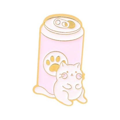 Cute Cat Food Enamel Pin - Clothing Pin - Scribble Snacks