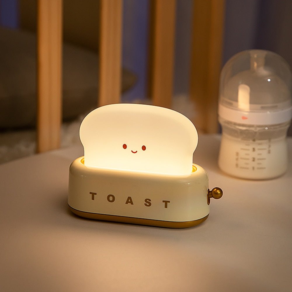 Cute Toast Night Light, Rechargeable Lamp - Lamp / Lighting - Scribble Snacks