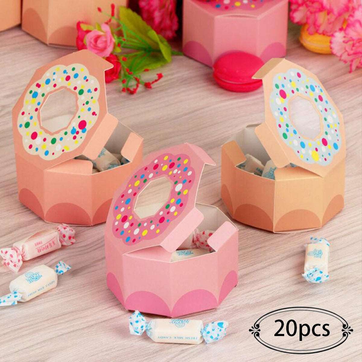 Donut Delight - Candy Box Sweet Chocolate Box - Set of 20 - Storage Boxes - Scribble Snacks
