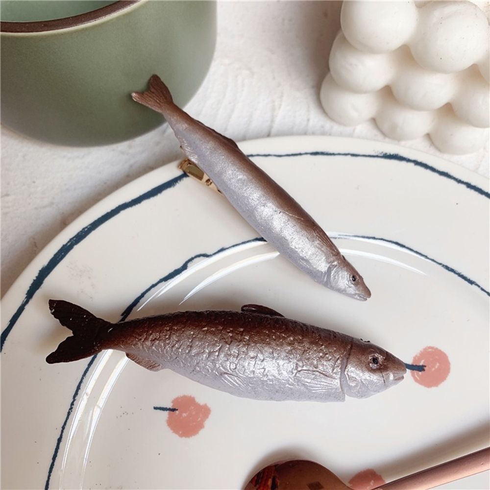 Dried Fish Resin Hairpin - Hair Clip - Scribble Snacks