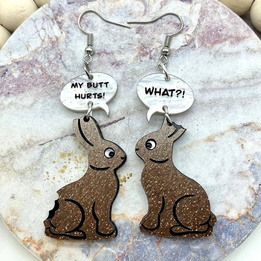 Easter Bunny Acrylic Earrings - Easter - Scribble Snacks