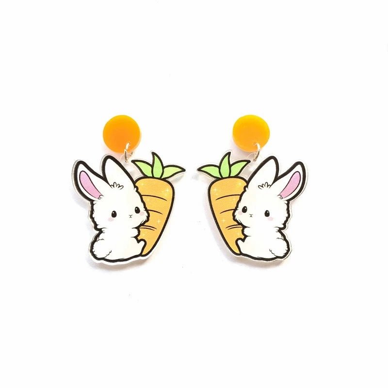 Easter Bunny Carrot Egg Earrings - Easter - Scribble Snacks