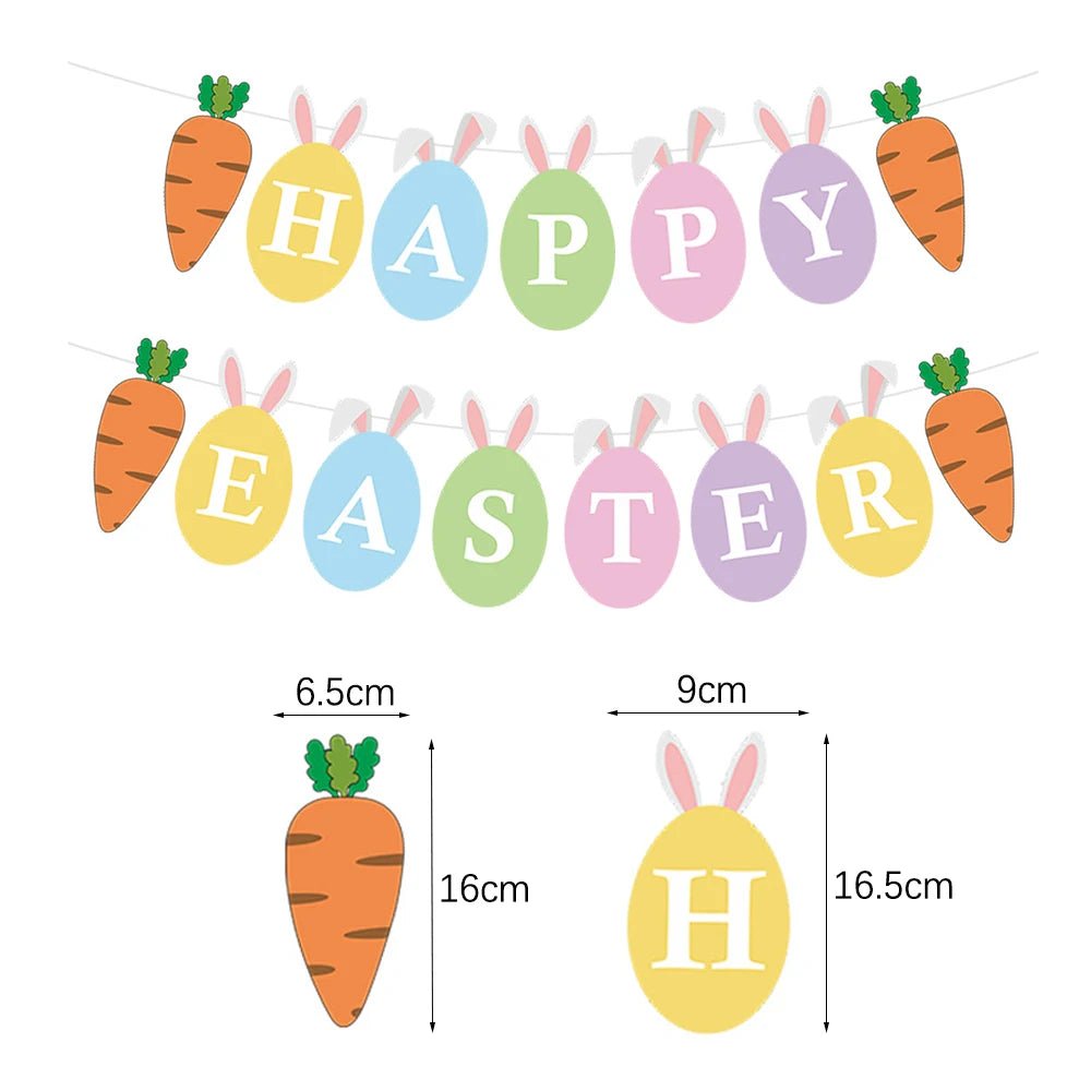 Easter Bunny & Carrots Garland - Easter - Scribble Snacks