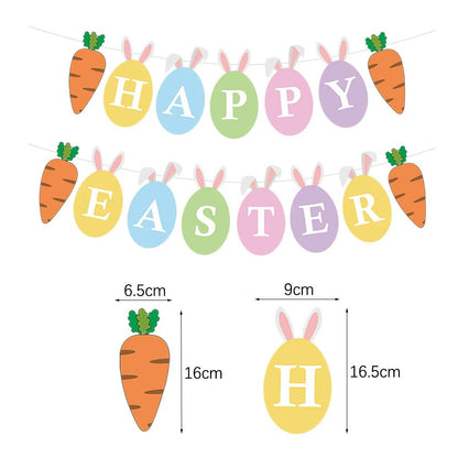 Easter Bunny & Carrots Garland - Easter - Scribble Snacks