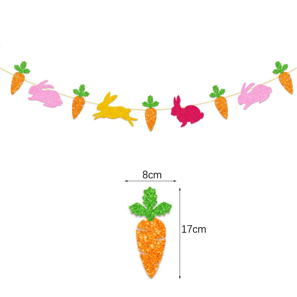 Easter Bunny & Carrots Garland - Easter - Scribble Snacks