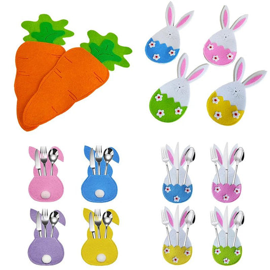 Easter Bunny Cutlery Pockets - Easter - Scribble Snacks