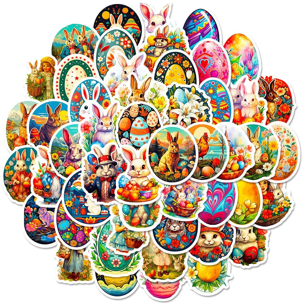 Easter Bunny Egg Stickers Pack - Easter - Scribble Snacks