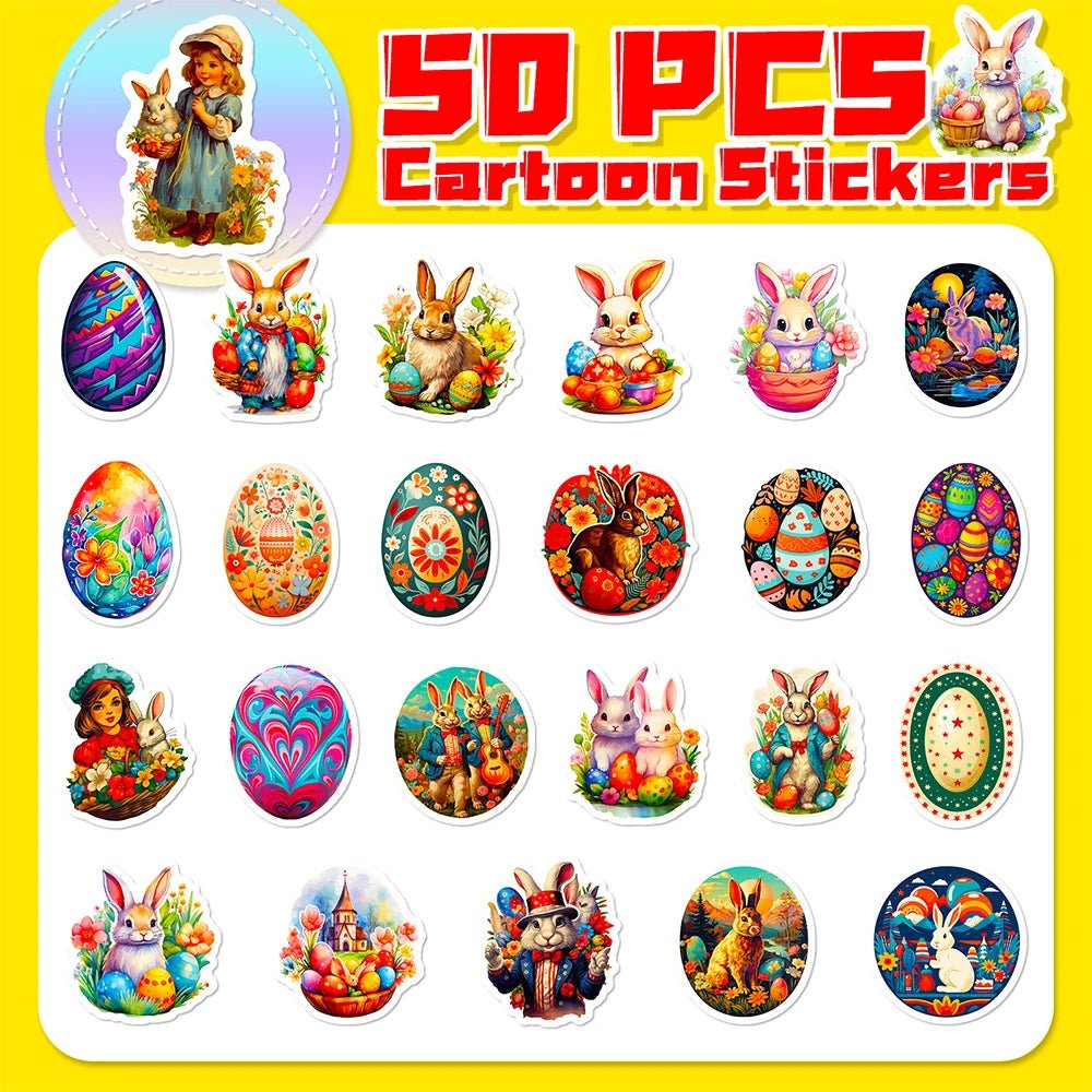 Easter Bunny Egg Stickers Pack - Easter - Scribble Snacks