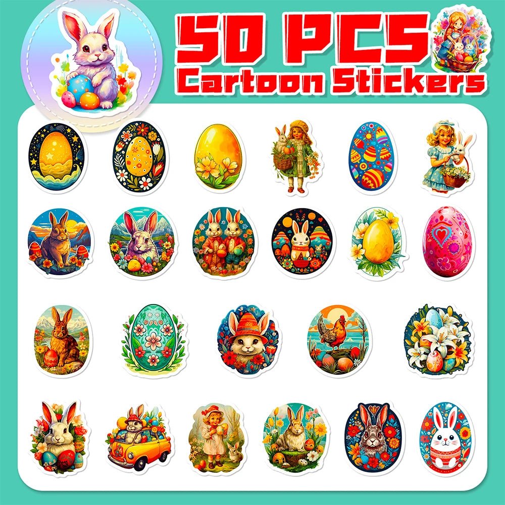 Easter Bunny Egg Stickers Pack - Easter - Scribble Snacks