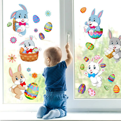 Easter Bunny Egg Window Stickers - Easter - Scribble Snacks