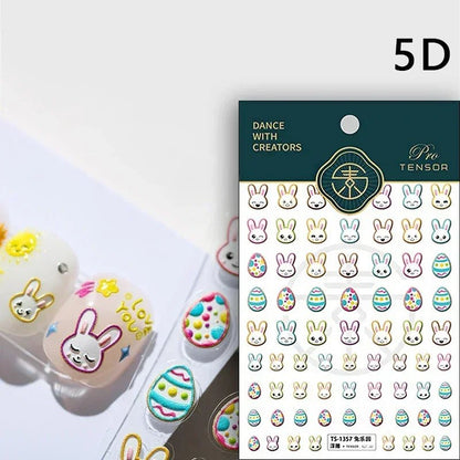 Easter Bunny Nail Art Stickers - Easter - Scribble Snacks