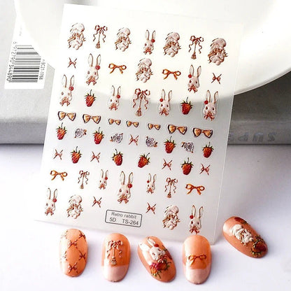 Easter Bunny Nail Art Stickers - Easter - Scribble Snacks