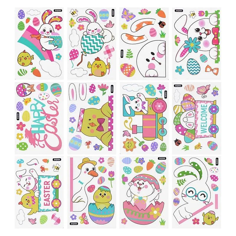 Easter Bunny Window Stickers - Easter - Scribble Snacks