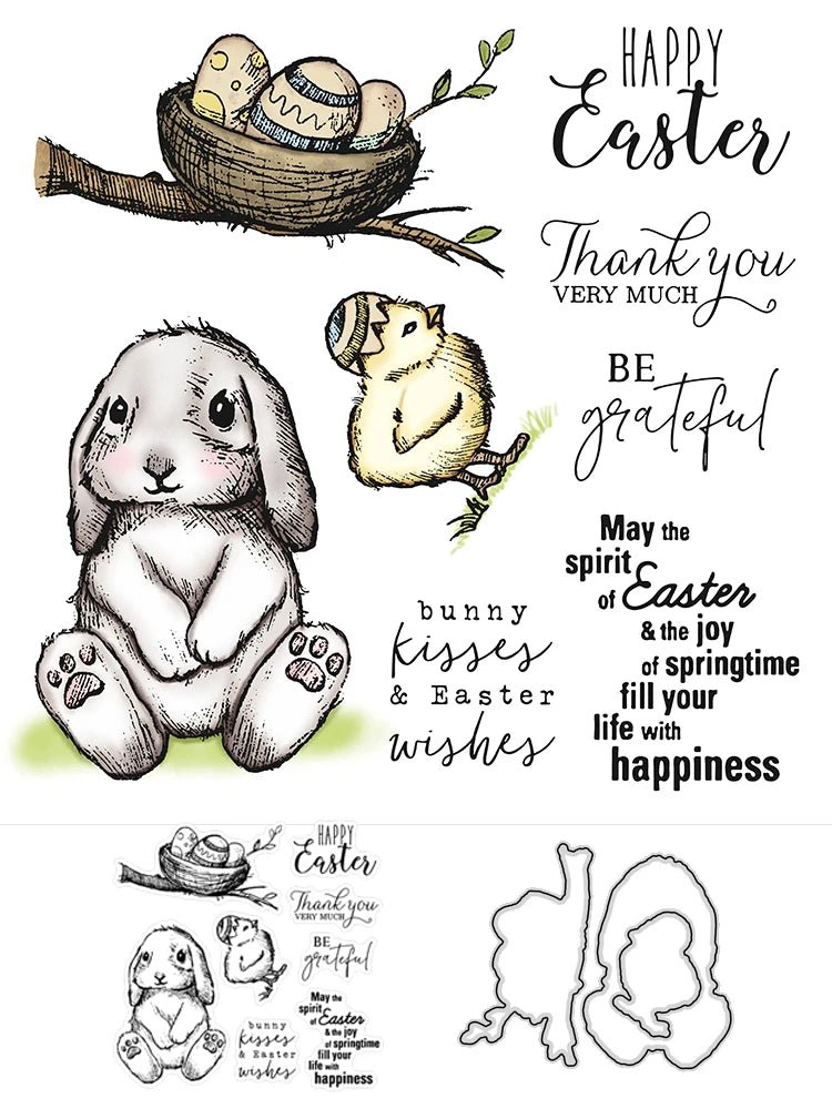 Easter Egg Rabbit Scrapbook Dies - Easter - Scribble Snacks