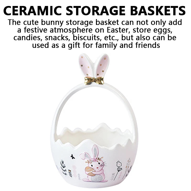 Easter Rabbit Ceramic Snack Basket - Easter - Scribble Snacks