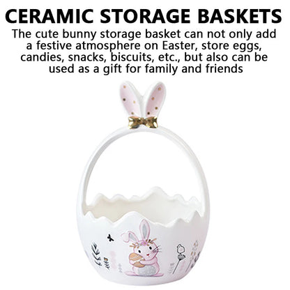 Easter Rabbit Ceramic Snack Basket - Easter - Scribble Snacks