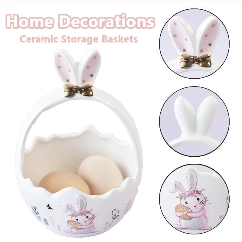 Easter Rabbit Ceramic Snack Basket - Easter - Scribble Snacks