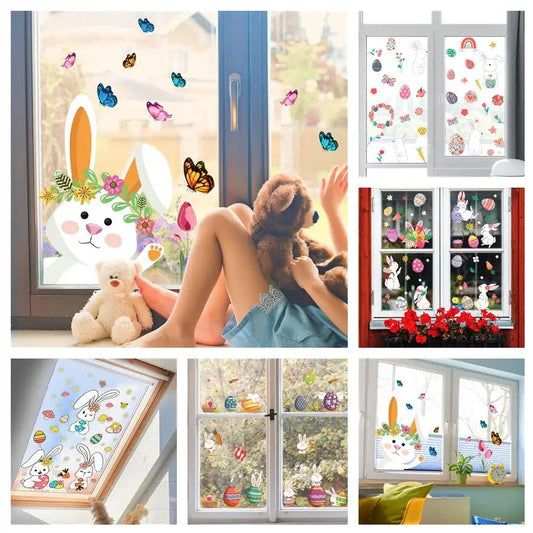 Easter Rabbit Window Stickers - Easter - Scribble Snacks