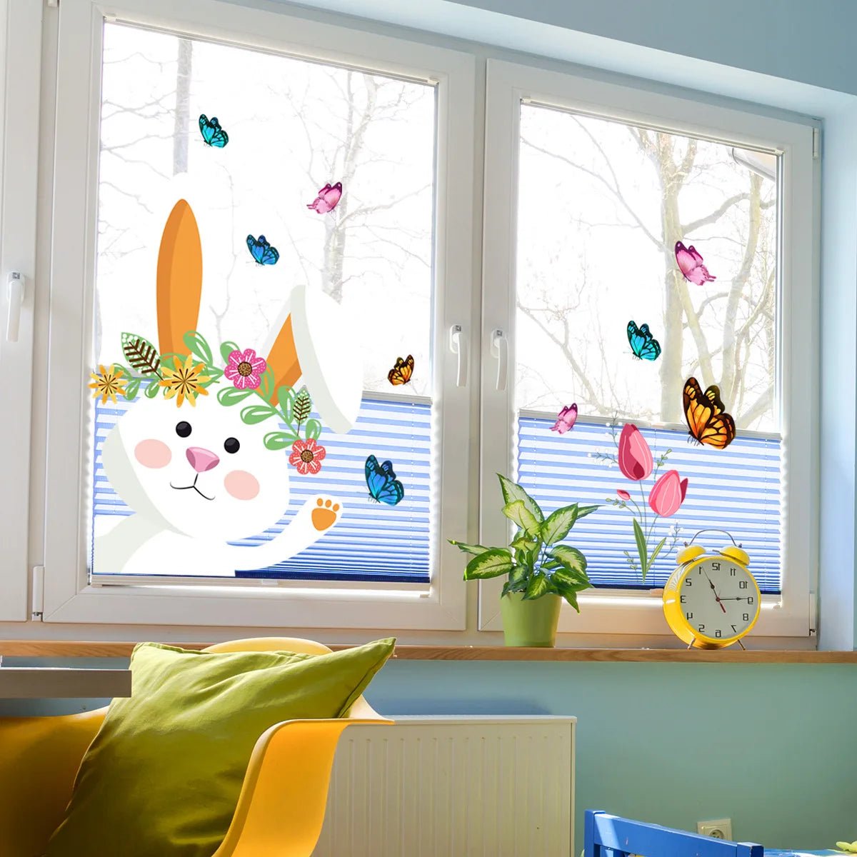 Easter Rabbit Window Stickers - Easter - Scribble Snacks