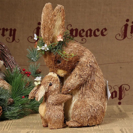 Easter Straw Rabbit Duo Decor - Easter - Scribble Snacks